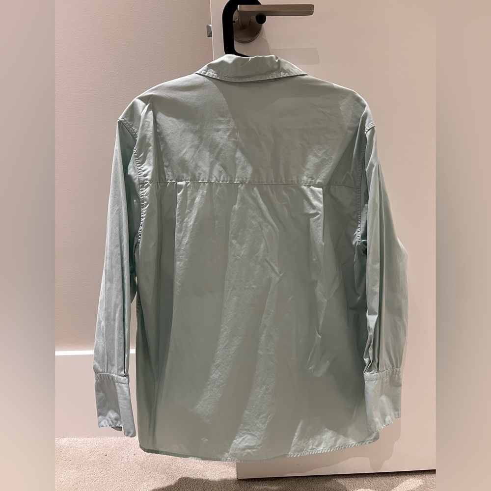 Vince Pale Mint Cotton Button-Down Shirt - Picture 6 of 10
